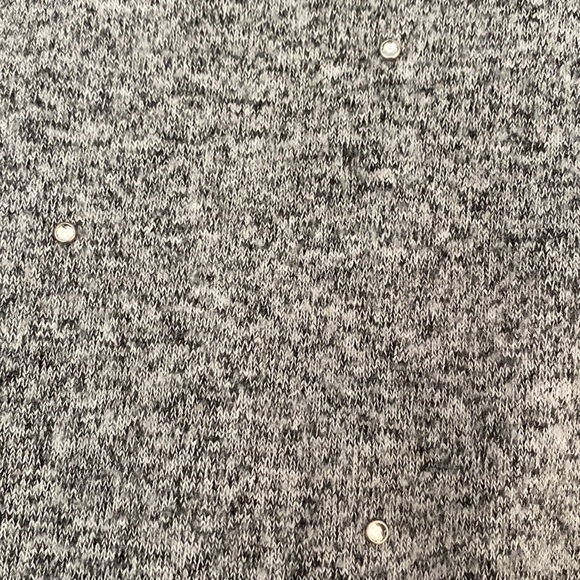 Zara Heather Grey Knit Long Sleeve V-Neck Sweater Top Pullover Sz. S black label - Picture 6 of 13
